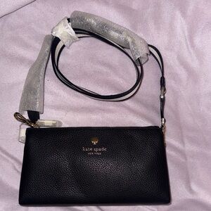 Kate Spade Black Pebbled Leather Wristlet